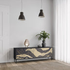 UNIFIED FRAGMENTS Móvel de TV com 3 Portas em Acabamento Preto