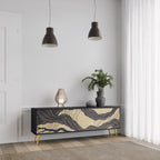 UNIFIED FRAGMENTS Móvel de TV com 3 Portas em Acabamento Preto