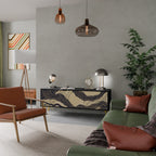 UNIFIED FRAGMENTS Móvel de TV com 3 Portas em Acabamento Preto