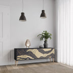 UNIFIED FRAGMENTS Móvel de TV com 3 Portas em Acabamento Preto