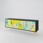 BODY LANGUAGE Móvel de TV com 3 Portas em Acabamento Preto