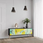 BODY LANGUAGE Móvel de TV com 3 Portas em Acabamento Preto