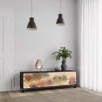 GEOMETRIC FUSION Móvel de TV com 3 Portas em Acabamento Preto