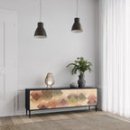 GEOMETRIC FUSION Móvel de TV com 3 Portas em Acabamento Preto