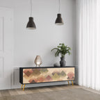 GEOMETRIC FUSION Móvel de TV com 3 Portas em Acabamento Preto