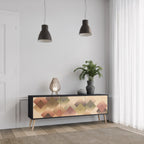 GEOMETRIC FUSION Móvel de TV com 3 Portas em Acabamento Preto