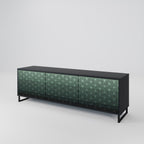 ORNAMENTAL GLIMMER Móvel de TV com 3 Portas em Acabamento Preto