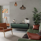 ORNAMENTAL GLIMMER Móvel de TV com 3 Portas em Acabamento Preto