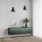 ORNAMENTAL GLIMMER Móvel de TV com 3 Portas em Acabamento Preto