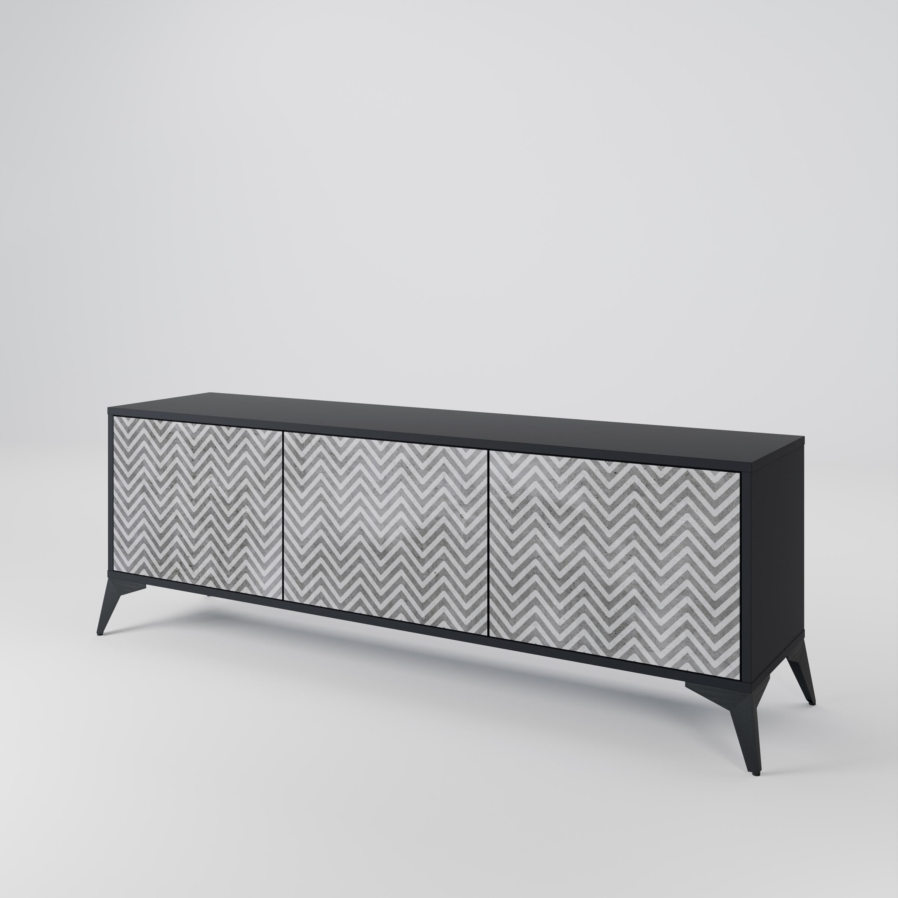 CONCRETE ZIG ZAG Móvel de TV de 3 Portas
