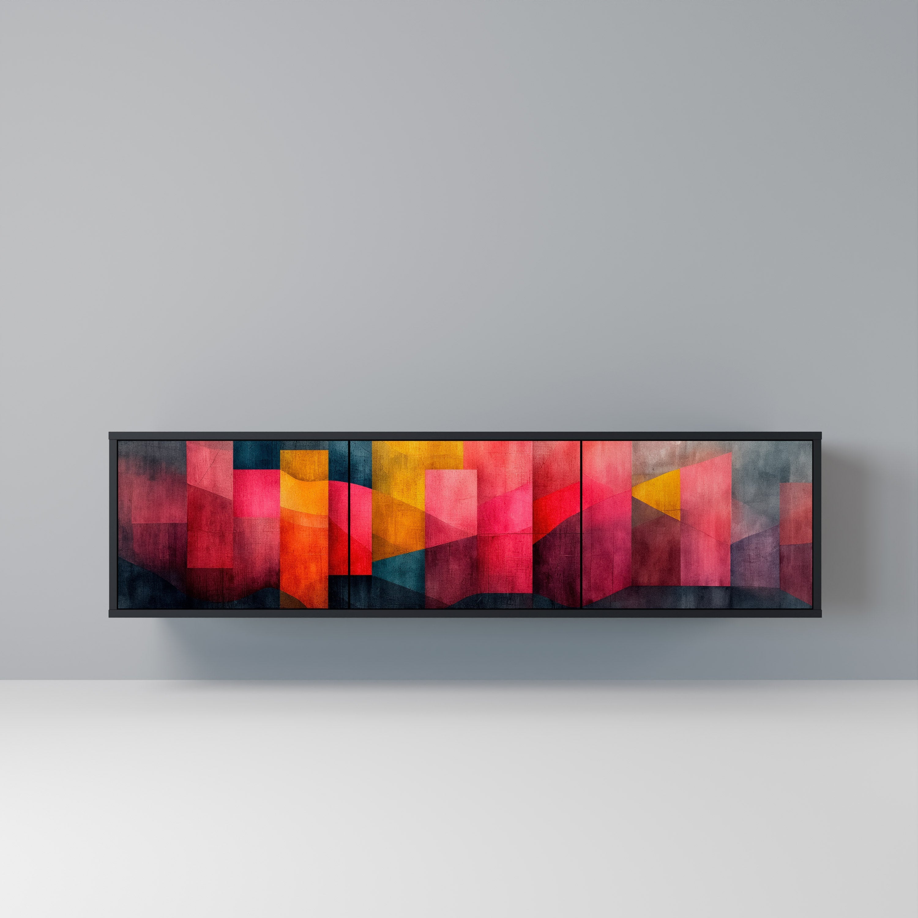 COLORFUL SOUNDS Móvel de TV com 3 Portas em Acabamento Preto