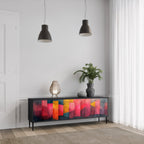 COLORFUL SOUNDS Móvel de TV com 3 Portas em Acabamento Preto