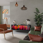 COLORFUL SOUNDS Móvel de TV com 3 Portas em Acabamento Preto