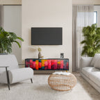 COLORFUL SOUNDS Móvel de TV com 3 Portas em Acabamento Preto