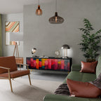 COLORFUL SOUNDS Móvel de TV com 3 Portas em Acabamento Preto