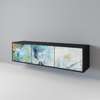 ABSTRACT THOUGHTS Móvel de TV com 3 Portas em Acabamento Preto