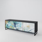 ABSTRACT THOUGHTS Móvel de TV com 3 Portas em Acabamento Preto