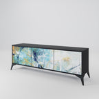 ABSTRACT THOUGHTS Móvel de TV com 3 Portas em Acabamento Preto