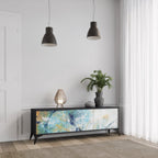 ABSTRACT THOUGHTS Móvel de TV com 3 Portas em Acabamento Preto