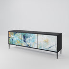 ABSTRACT THOUGHTS Móvel de TV com 3 Portas em Acabamento Preto