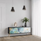 ABSTRACT THOUGHTS Móvel de TV com 3 Portas em Acabamento Preto