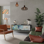 ABSTRACT THOUGHTS Móvel de TV com 3 Portas em Acabamento Preto