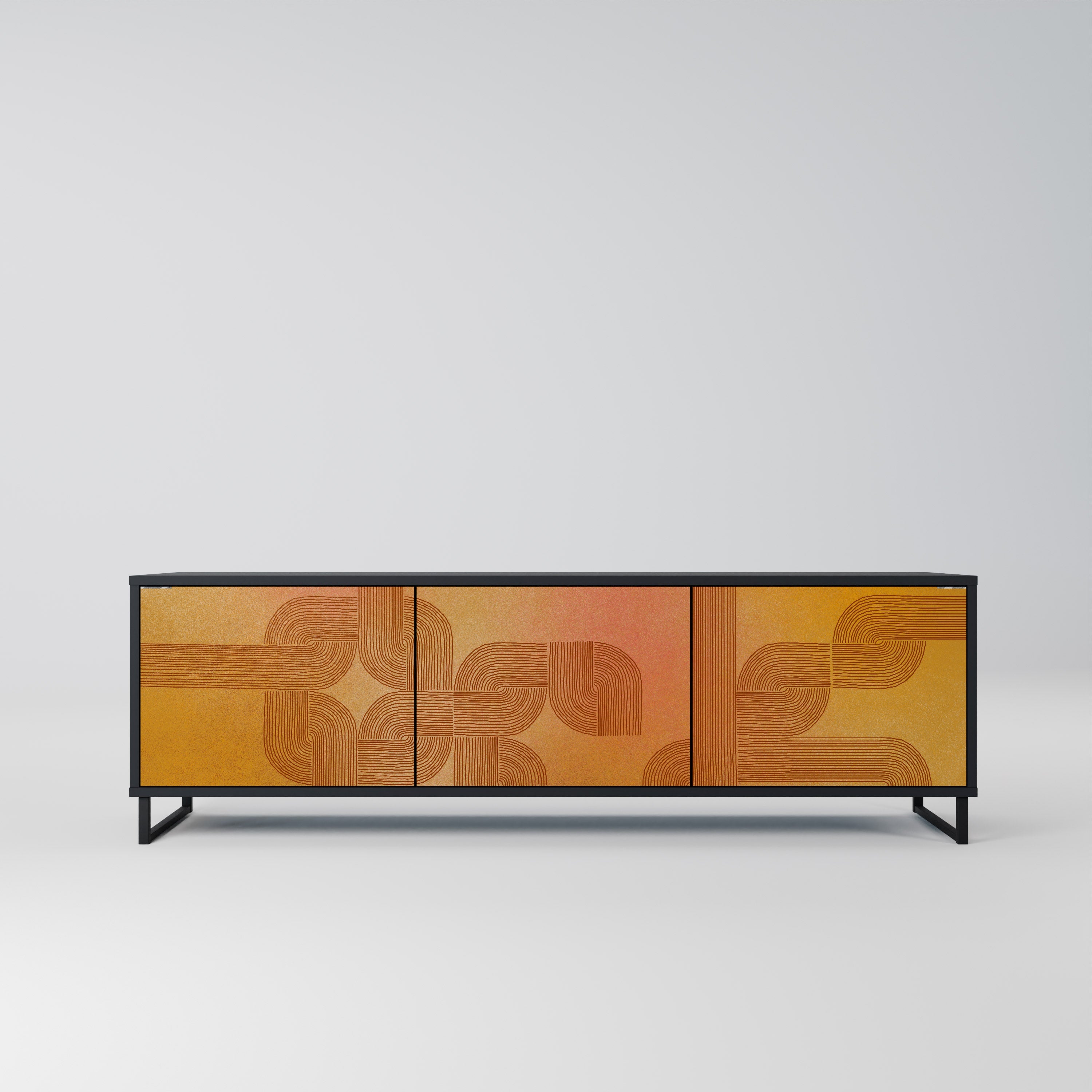 STRENGTHENING RELATION Móvel de TV com 3 Portas em Acabamento Preto