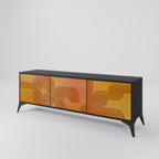 STRENGTHENING RELATION Móvel de TV com 3 Portas em Acabamento Preto