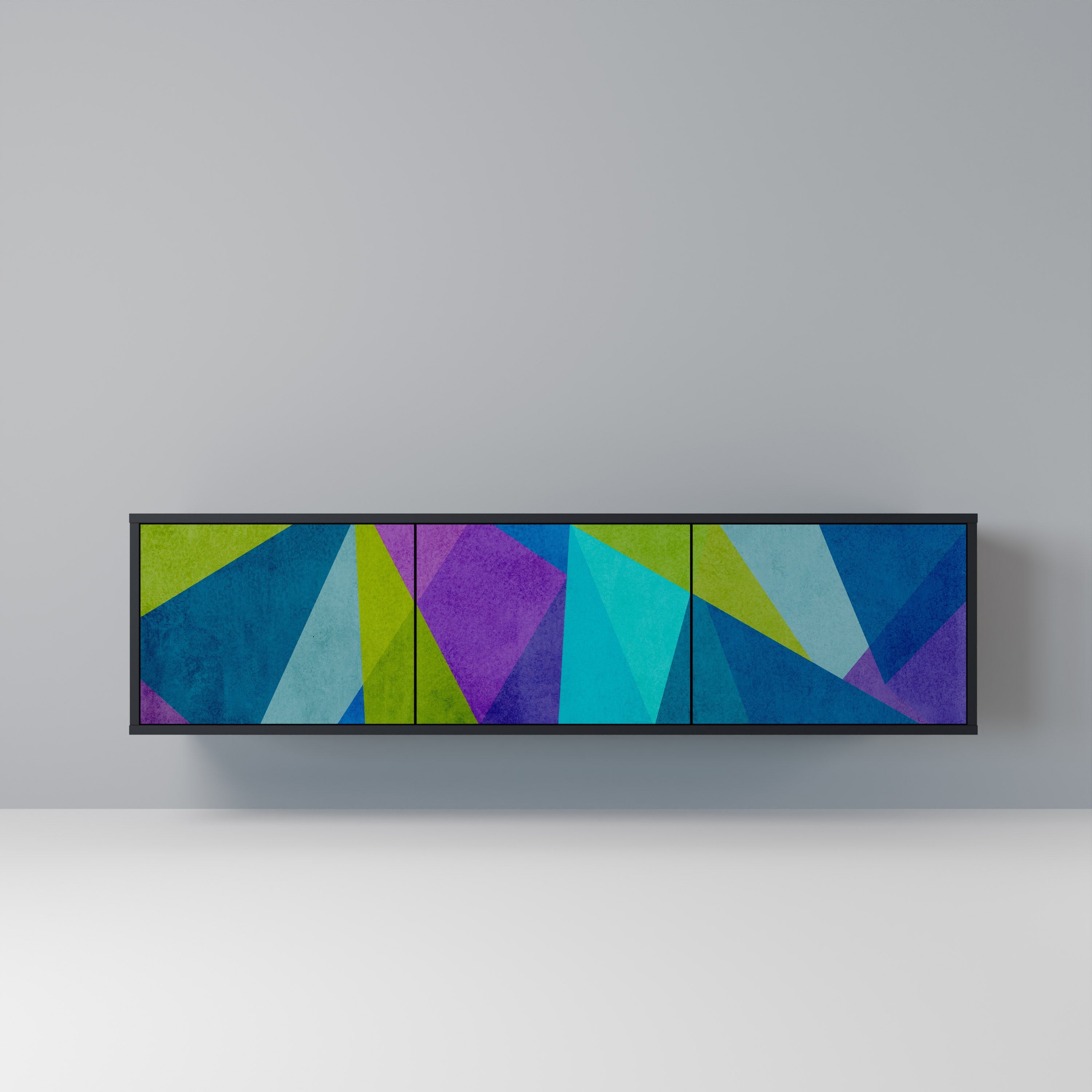 COLD SHOWCASE Móvel de TV com 3 Portas em Acabamento Preto