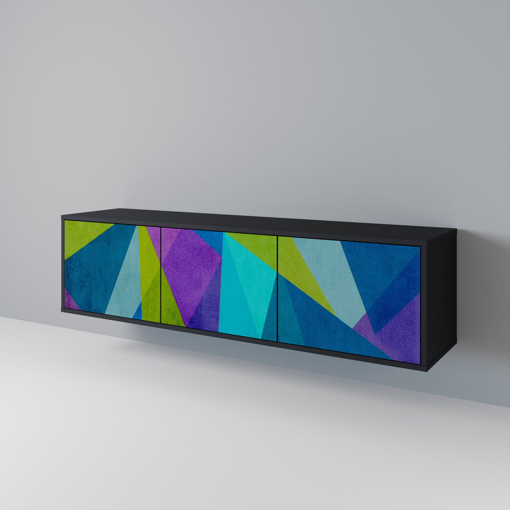 COLD SHOWCASE Móvel de TV com 3 Portas em Acabamento Preto