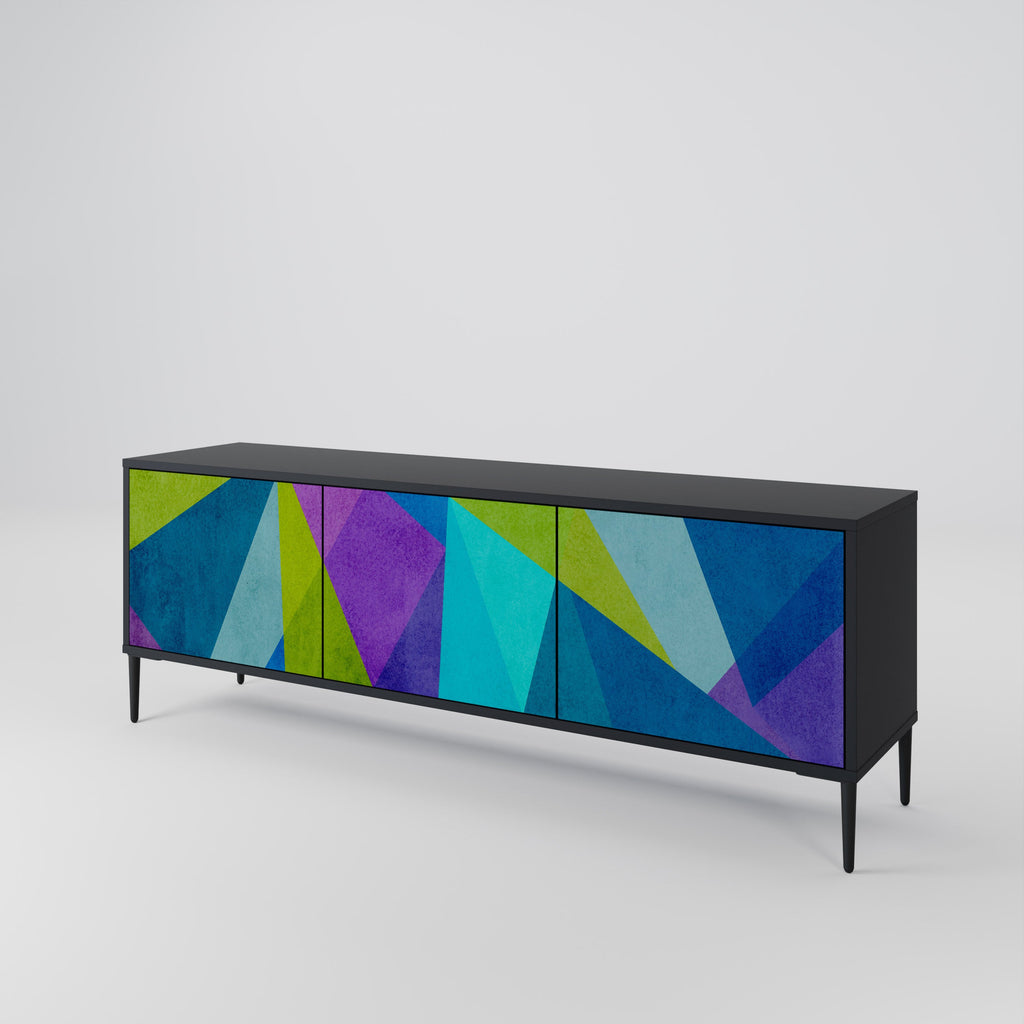 COLD SHOWCASE Móvel de TV com 3 Portas em Acabamento Preto