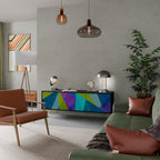 COLD SHOWCASE Móvel de TV com 3 Portas em Acabamento Preto