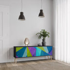 COLD SHOWCASE Móvel de TV com 3 Portas em Acabamento Preto