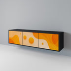 ORANGE ARRANGEMENT Móvel de TV com 3 Portas em Acabamento Preto