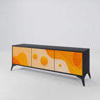 ORANGE ARRANGEMENT Móvel de TV com 3 Portas em Acabamento Preto