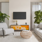 ORANGE ARRANGEMENT Móvel de TV com 3 Portas em Acabamento Preto