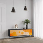 ORANGE ARRANGEMENT Móvel de TV com 3 Portas em Acabamento Preto