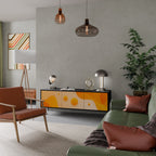 ORANGE ARRANGEMENT Móvel de TV com 3 Portas em Acabamento Preto