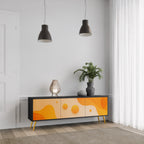 ORANGE ARRANGEMENT Móvel de TV com 3 Portas em Acabamento Preto