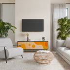 ORANGE ARRANGEMENT Móvel de TV com 3 Portas em Acabamento Preto