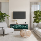 POLYGONAL FLOATING Móvel de TV com 3 Portas em Acabamento Preto