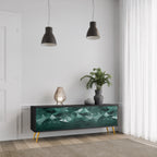 POLYGONAL FLOATING Móvel de TV com 3 Portas em Acabamento Preto