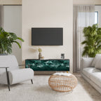 POLYGONAL FLOATING Móvel de TV com 3 Portas em Acabamento Preto