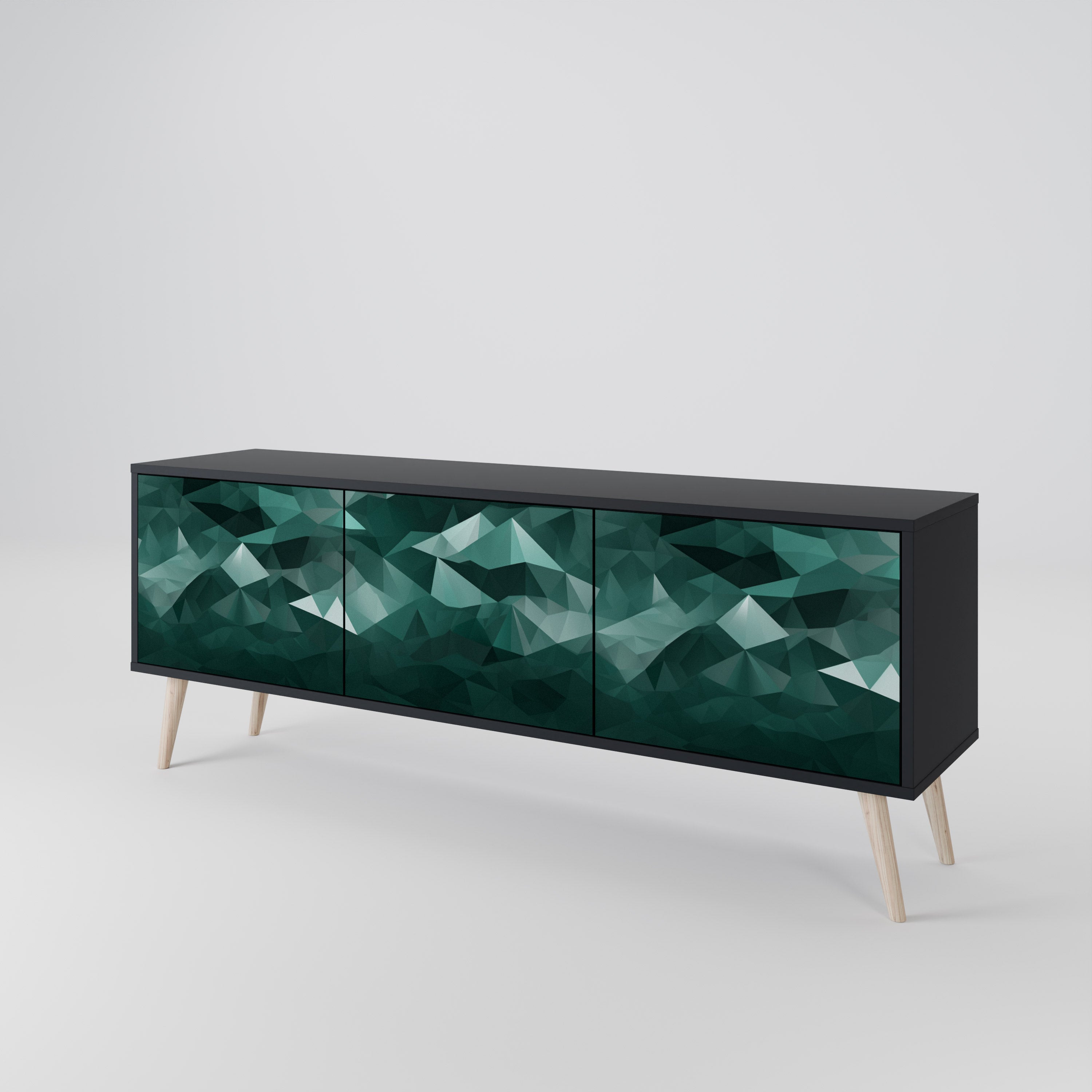 POLYGONAL FLOATING Móvel de TV de 3 Portas