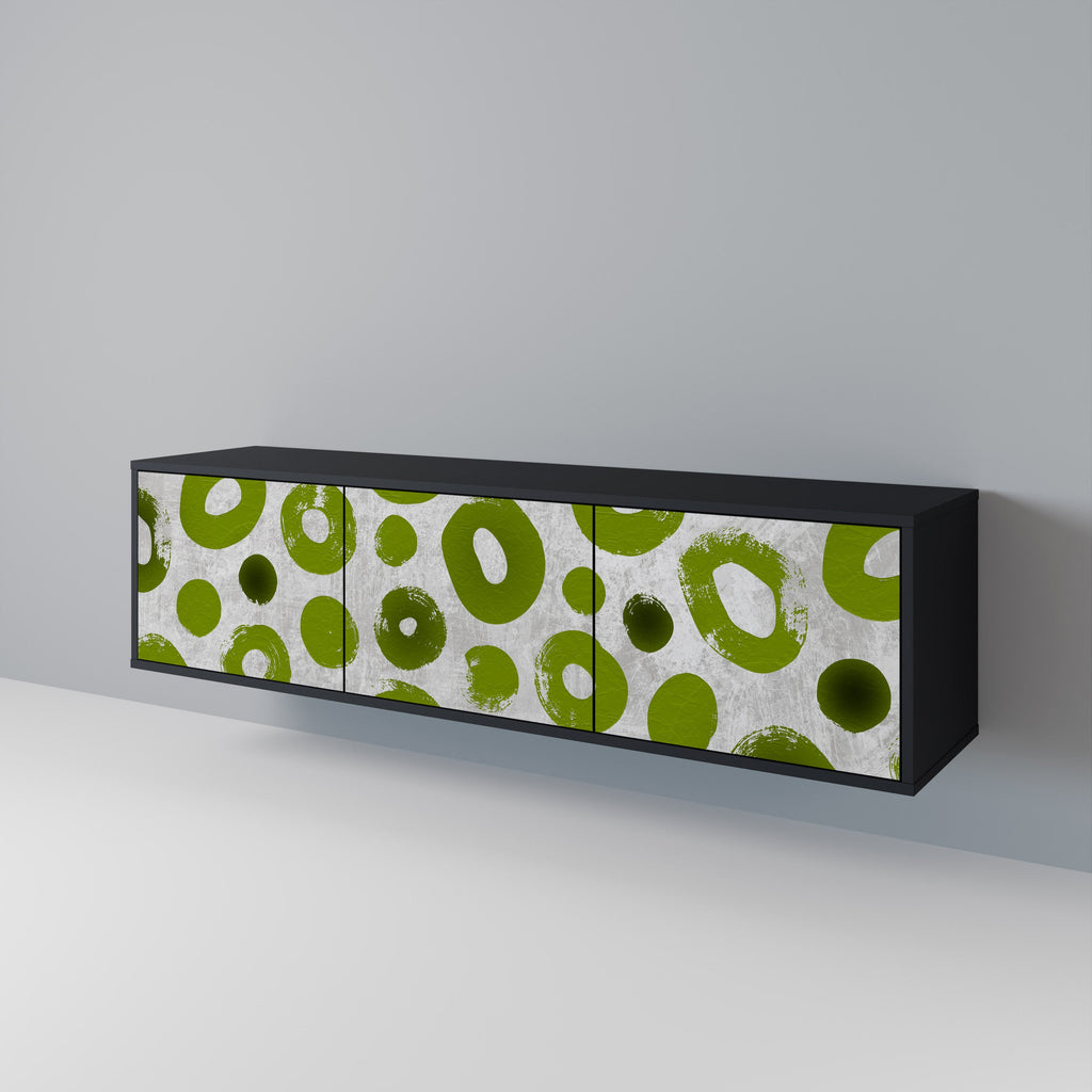 GREEN RHAPSODY Móvel de TV com 3 Portas em Acabamento Preto