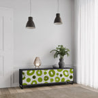 GREEN RHAPSODY Móvel de TV com 3 Portas em Acabamento Preto