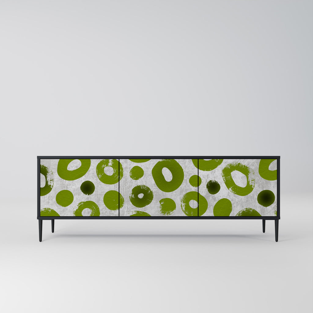 GREEN RHAPSODY Móvel de TV com 3 Portas em Acabamento Preto