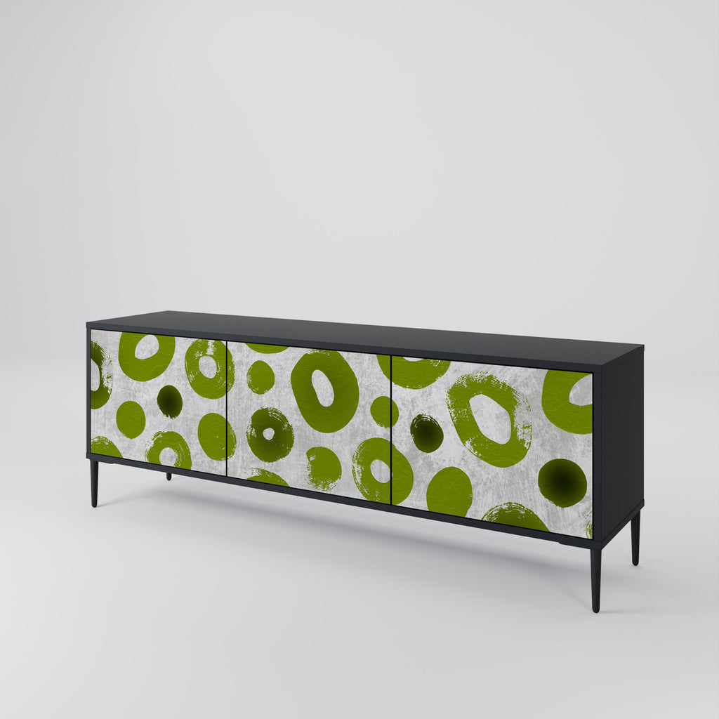 GREEN RHAPSODY Móvel de TV com 3 Portas em Acabamento Preto
