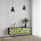 GREEN RHAPSODY Móvel de TV com 3 Portas em Acabamento Preto