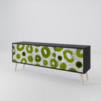 GREEN RHAPSODY Móvel de TV com 3 Portas em Acabamento Preto